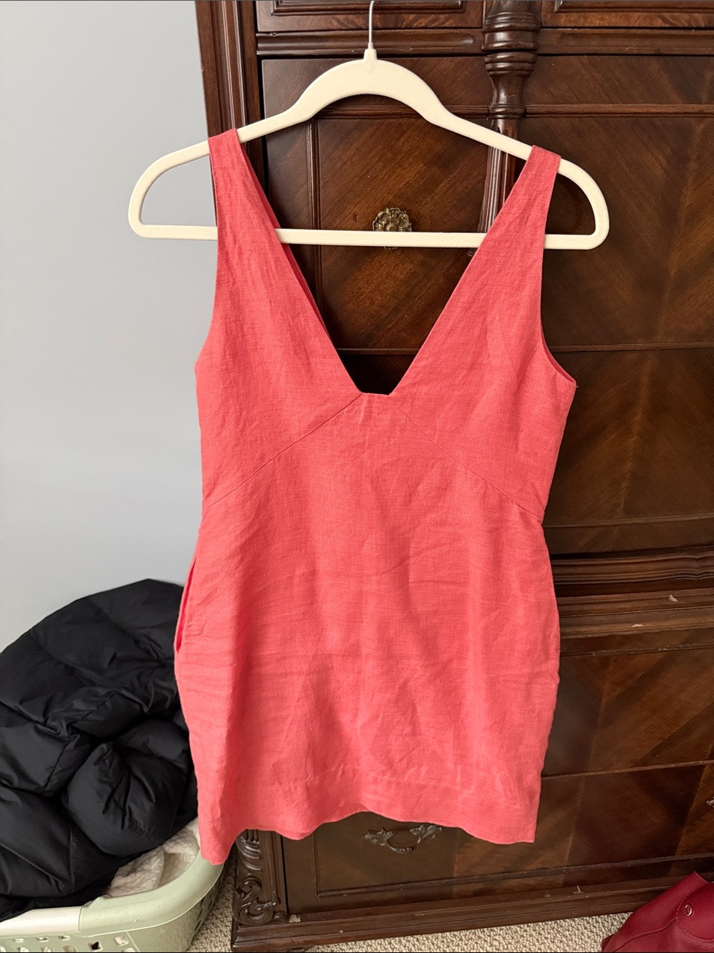 Banana Republic Coral V-Neck Mini Dress